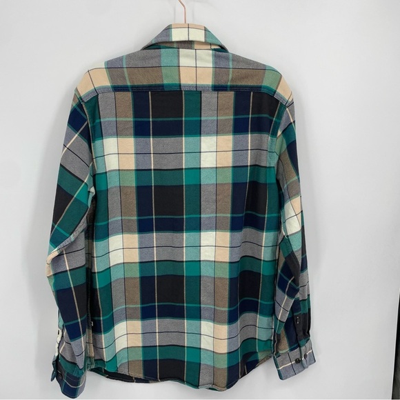 NN07 22.1 Alpha Plaid Shirt Size L green blue cream button down shirt - Picture 5 of 11